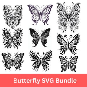 Butterfly SVG Bundle | Butterfly Clipart Files for Cricut & Silhouette | Elegant Butterflies SVG for DIY Crafts and Decor