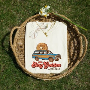 Waffle Ride Shirt Desserts Diner Gift Women Sketch Tee Breakfast T-Shirt Dessert Fan Waffle Graphic Tshirt Line Art Topping Tshirt image 3