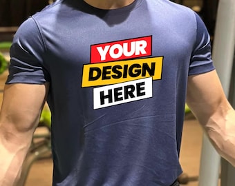 Custom Dri Fit T-shirt | Customize T shirt Text/Design Shirt | Personalized Logo/Performance Shirts | Moisture Wicking Shirt | Workout Shirt