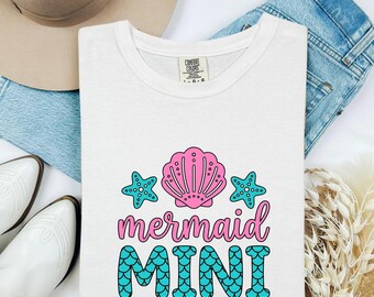 Shell Starfish Shirt Mermaid Shore Gift Women Comic Tee Starfish T-Shirt Siren Fan Cartoon Tshirt Beach Graphic Colorful Texture Design