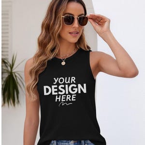 Custom Text Unisex Tank Top For Men And Women, Personalized Tank Gift Custom Design, Custom Sport Team Tank Front Back Print, Women, Men