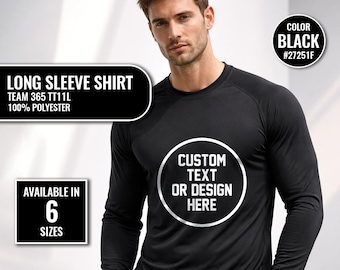 Custom Performance Long Sleeve Shirt, Personalized Sport T-Shirt, Custom Logo Athletic Shirt, Moisture Wicking Gym Tee, Team Training Shirt
