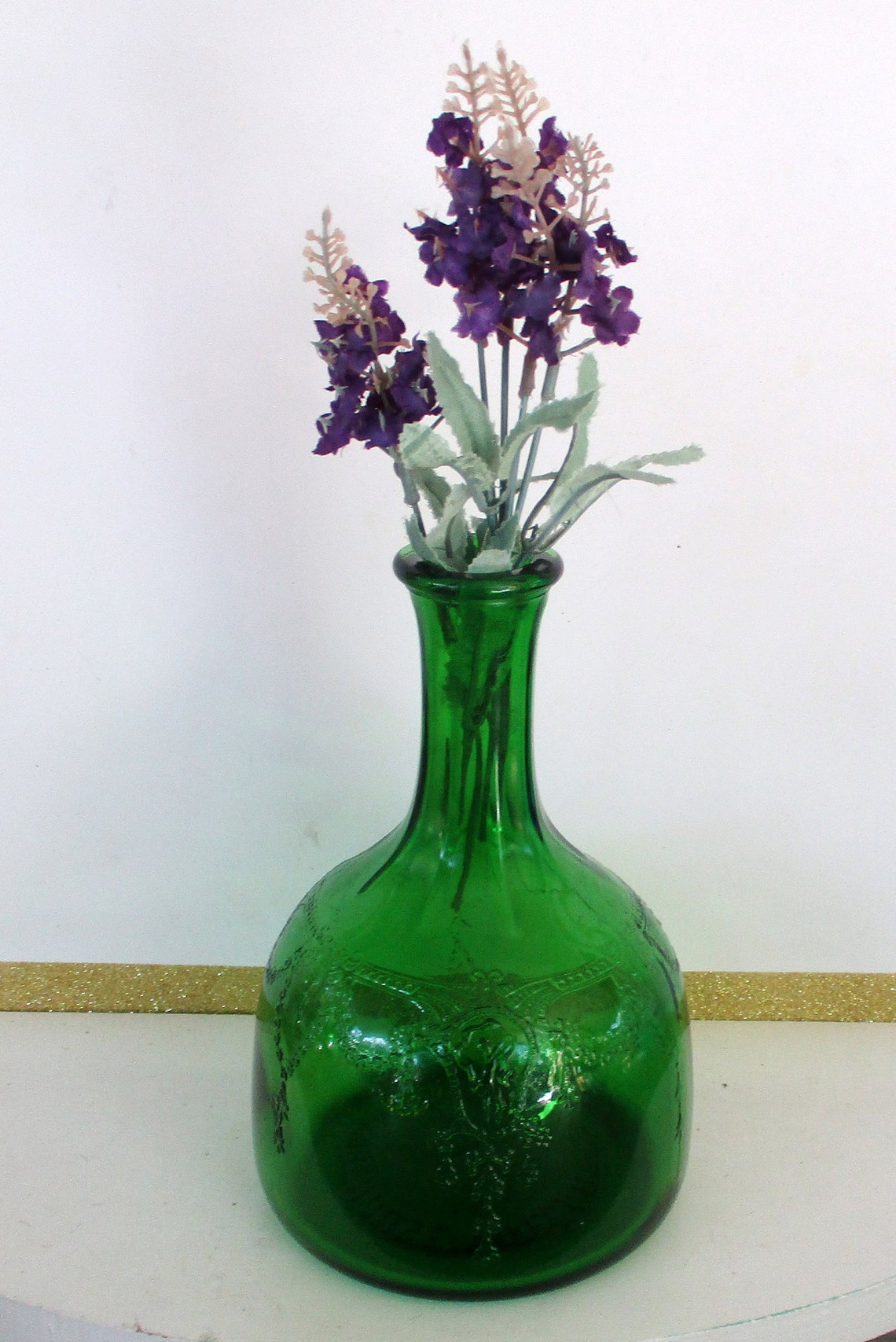 Vintage Green Glass White House Vinegar Bottle Ballerina or Etsy