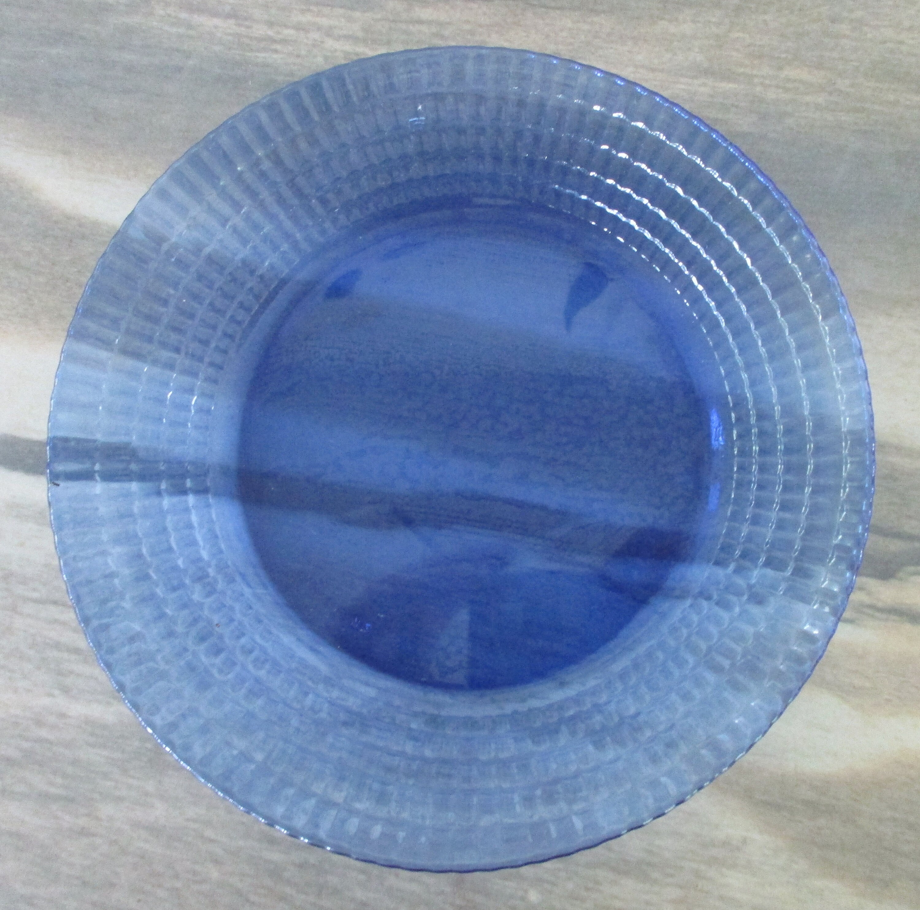Vintage 3 Cobalt Blue Glass Dessert Plates Fortecrisa Mexico Etsy