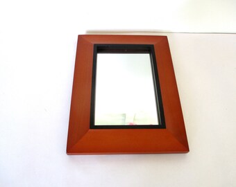 Vintage Wooden Mirror,Standing or Wall Hanging Mirror, in Wooden Frame,Rectangle Wall Mirror/8.25"Frame,5.5" Mirror/