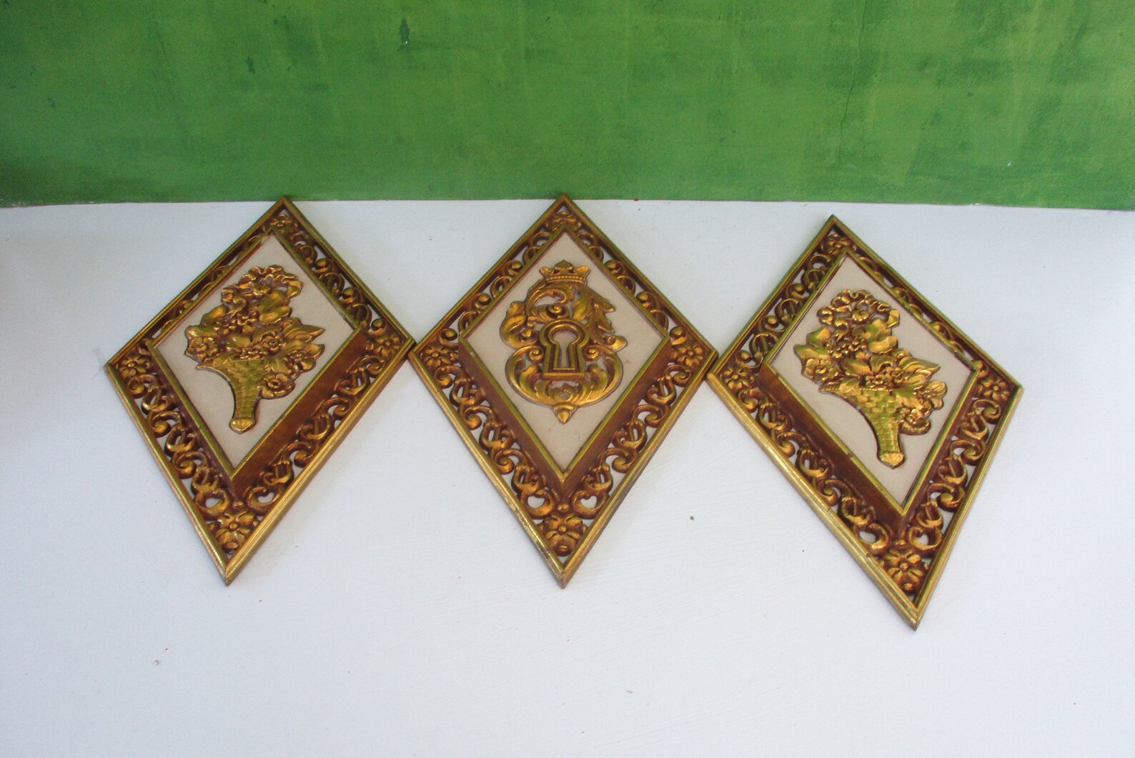 Vintage Wall Decor Plastic plaques3 Dart Ind. USA Gold Etsy
