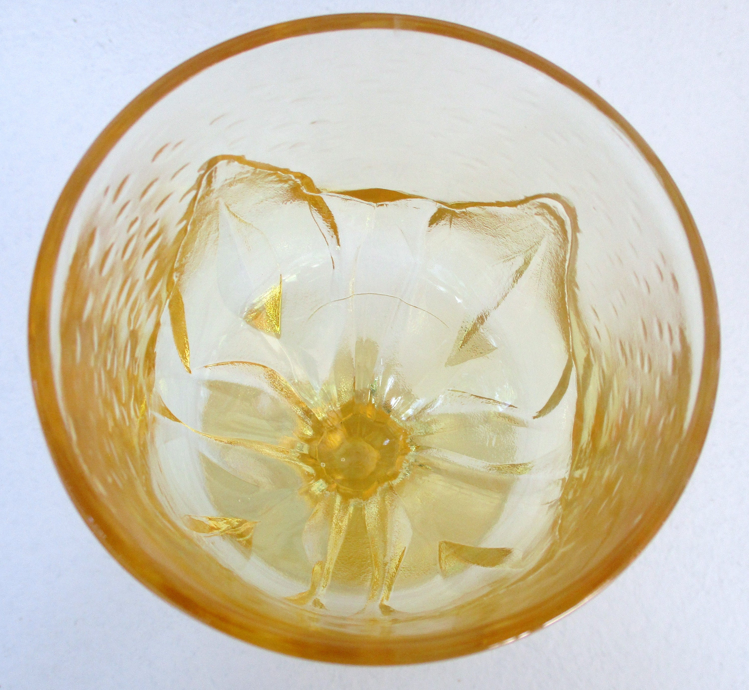 Vintage 4 Yellow Glass Goblets6 Oz Tiffin Etsy