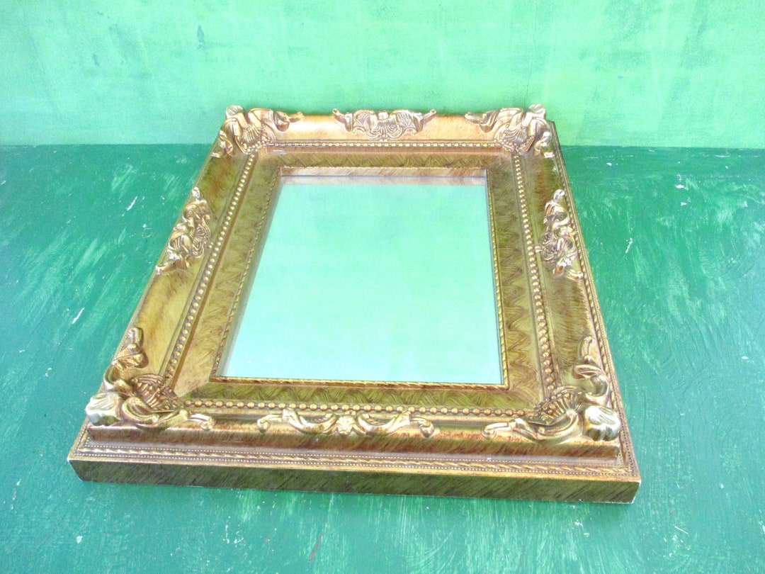 Vintage Rectangle Wall Mirror,15 X 13f,gold Mirror,9.5 X 7.5mirror