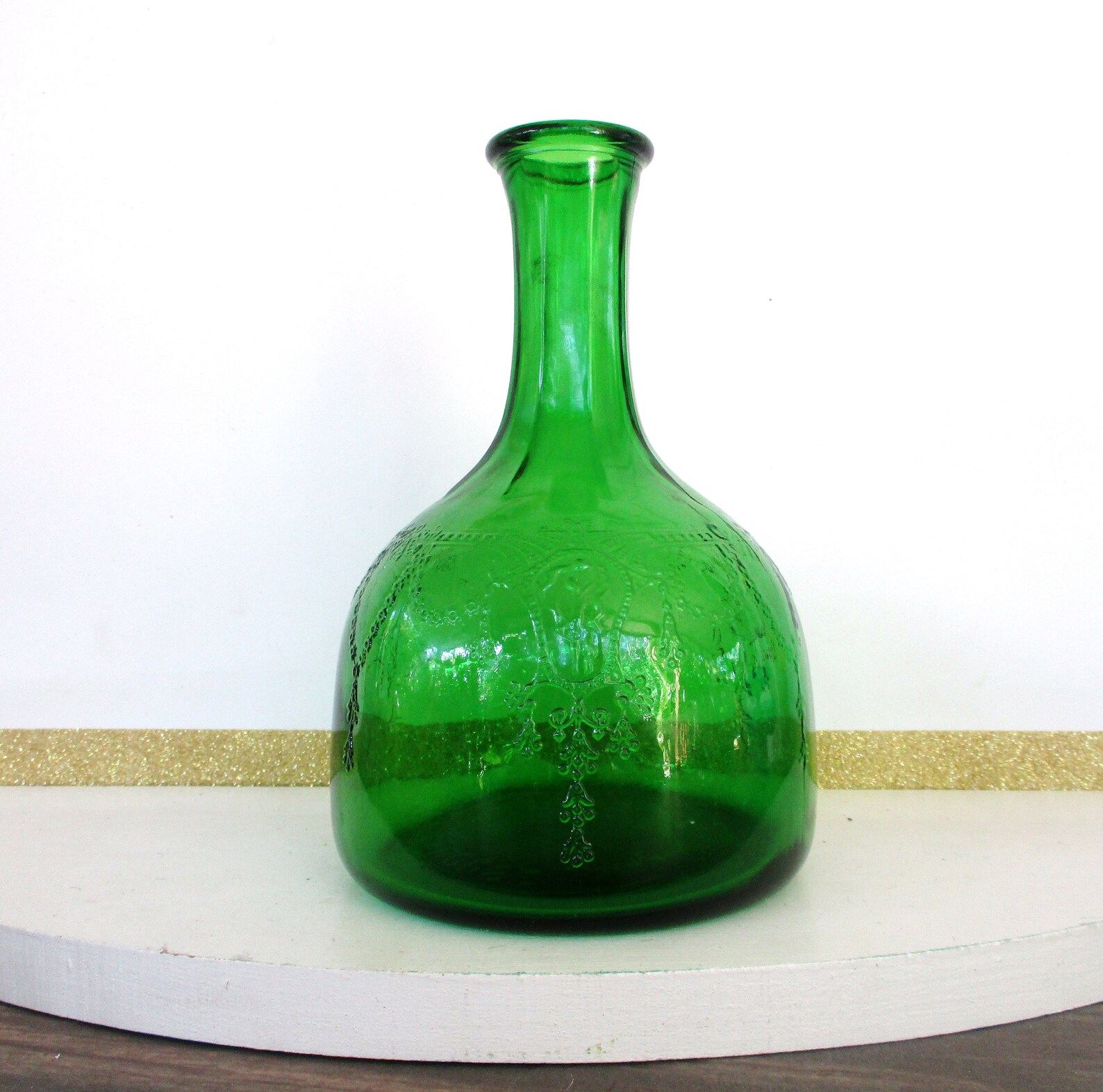 Vintage Green Glass White House Vinegar Bottle Ballerina or Etsy