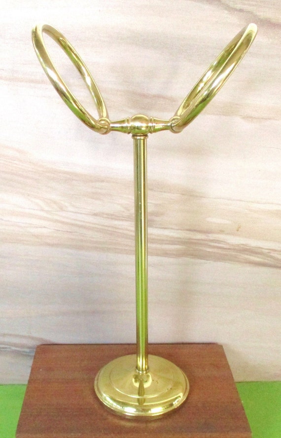 Vintage Brass Towel Stand hand Towel Stand Gold Towel Ring 2 Ring Towel Stand Brass Bathroom Decor 11.75 T Etsy