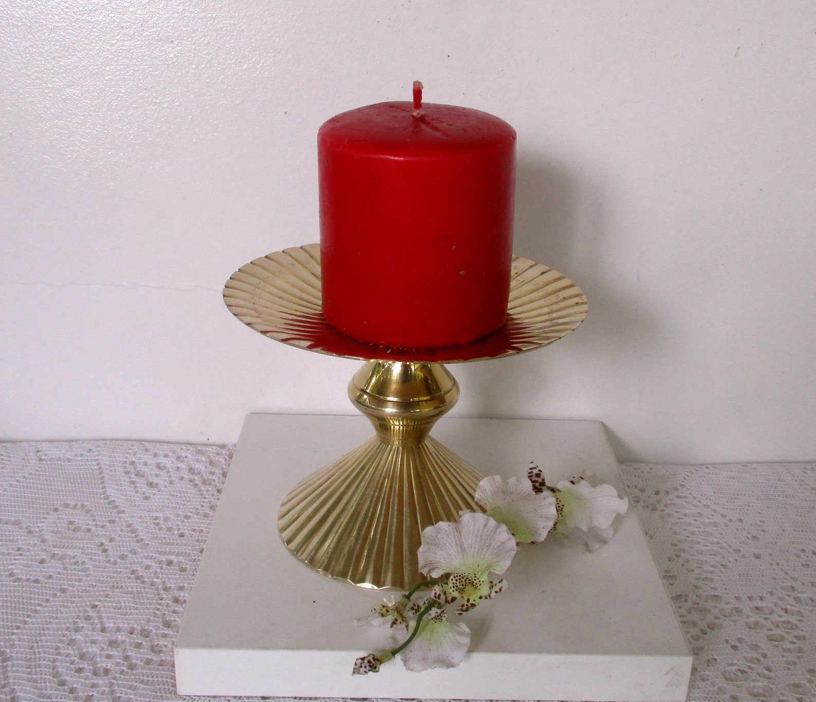 Vintage 4.5 H Brass Single Candle Holdercandle Holder Etsy
