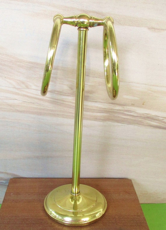 Vintage Brass Towel Stand ,hand Towel Stand, Gold Towel Ring, 2 Ring Towel  Stand, Brass Bathroom Decor/11.75 T/ -  Canada