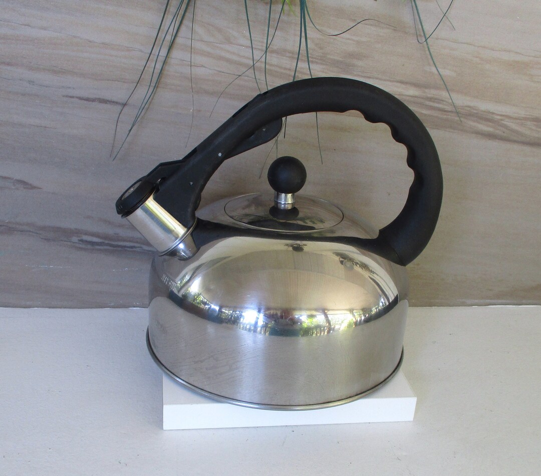 Vintage Whistling Tea Kettle, 2.5 QT Stainless Steel Kettle With