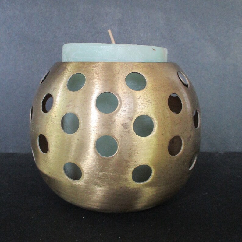 Brass Bowl Candle Holder Ball Shape Bowl Brass Candle Etsy