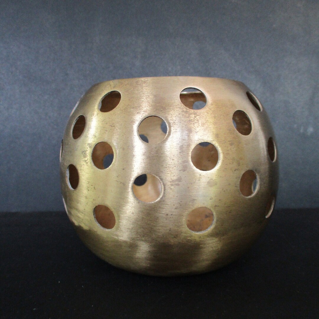 Brass Bowl Candle Holder Ball Shape Bowl Brass Candle Etsy
