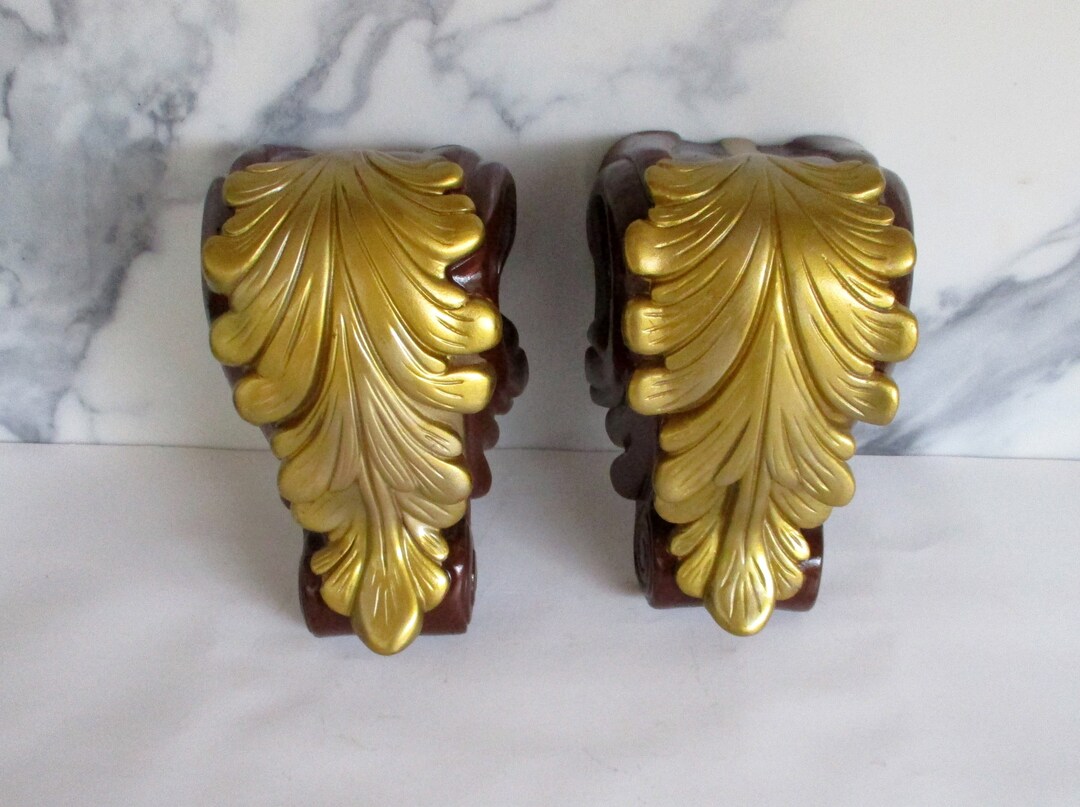 Vintage 8.25t Curtain Rod Brackets, Scarf Holders,2 Drapery Brackets