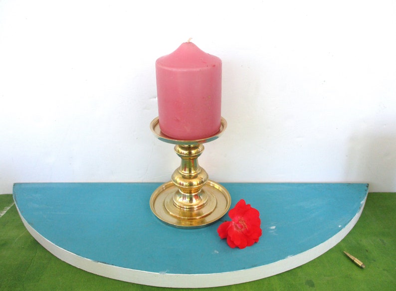Made in Hong Kong, Taper Plated Candle Holder up to 3.25 Candle Vintage Solid Brass Candle Holder