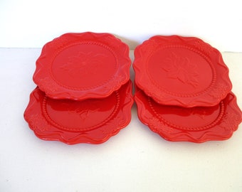 Papyrus Dessert Plates, Gold & Red Stripes (8-Count) IFF17