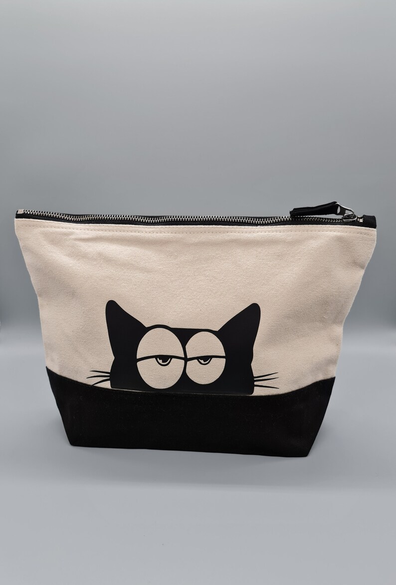 Toiletry bag with cat motif,wash bag,toiletry bag,cosmetic bag,beauty bag,bag,storage,cat, cat friends image 3