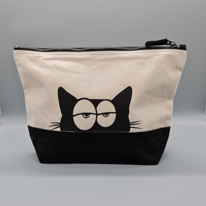 Toiletry bag with cat motif,wash bag,toiletry bag,cosmetic bag,beauty bag,bag,storage,cat, cat friends image 1