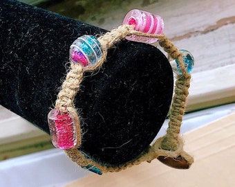 Pink & Blue Beaded Handmade Festival  Bracelet