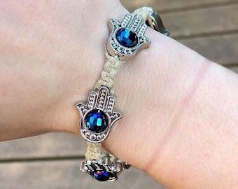 Hamsa Beaded Macrame Festival Bracelet