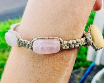 Pink Beaded Festival Macrame  Bracelet