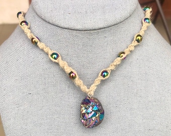 Rainbow Hematite Bead Festival Choker Handmade