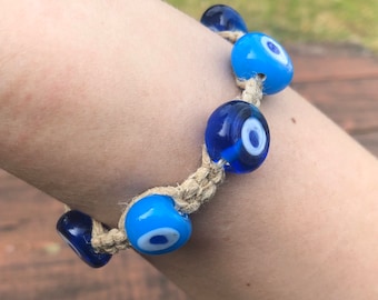 Chunky Evil Eye Macrame Festival Bracelet