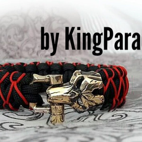 Paracord bracelet with brass shackle, valkyrie bead, viking jewelry, gift for him, mens bangle, armband, viking jewelry