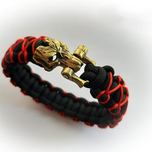 Paracord bracelet with brass shackle, valkyrie bead, viking jewelry, gift for him, mens bangle, armband, viking jewelry