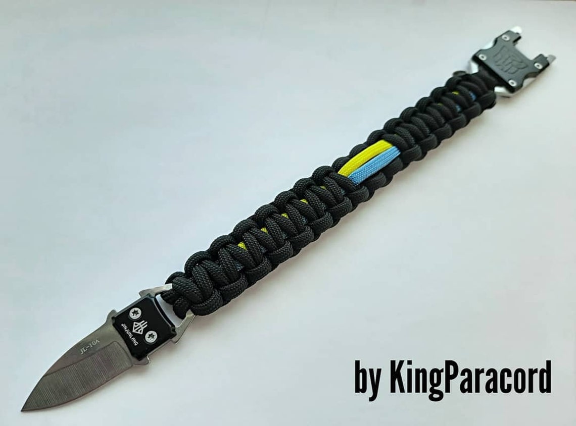Survival bracelet with knife buckle paracord keychain as a Etsy