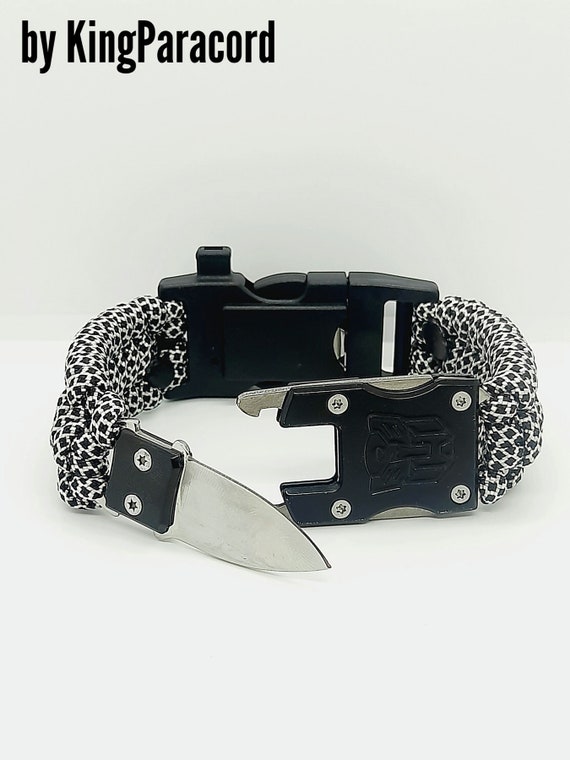 Survival bracelet 6in1 with knife buckle paracord keychain as Etsy