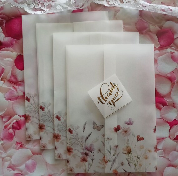 100 Vellum Paper 5x7 Jackets for Invitations, Bulk Transparent Envelope  Liners