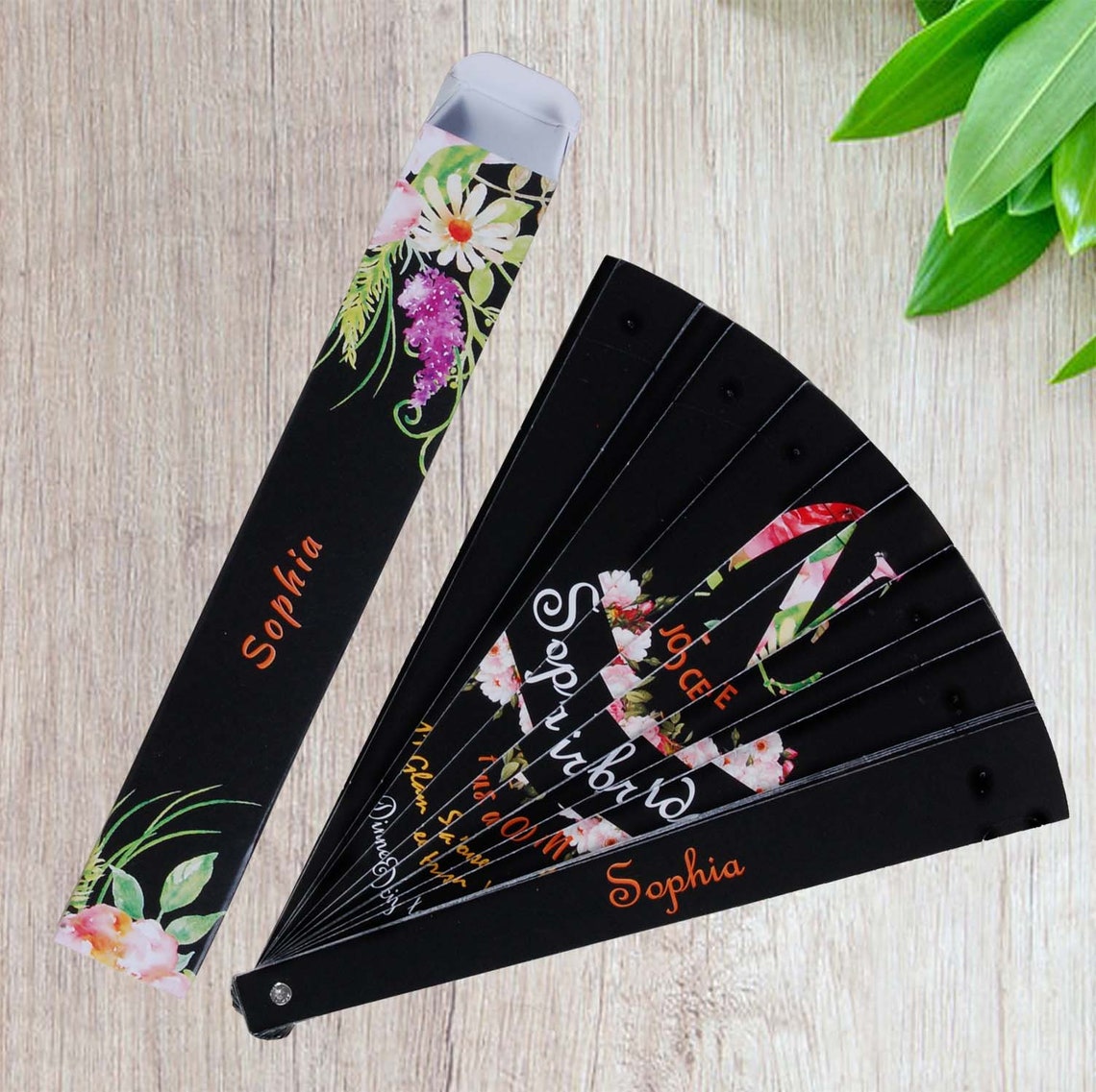 Hand Fan Black 1st Birthday Personalized Hand Fan Etsy