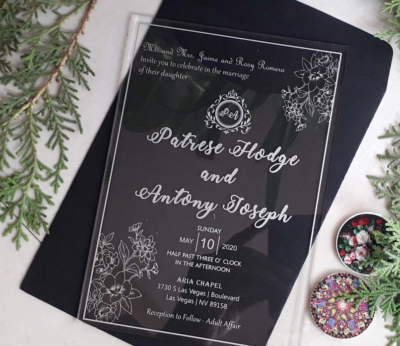 Clear Acrylic Invites Luxury Boxed Invitation Quinceanera Etsy