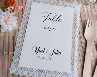 Boho French Wedding Centerpieces | Lace Wedding Table Numbers Set | Elegant Ivory Vintage Table Signs