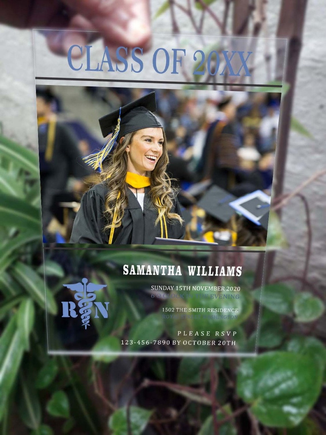 Acrylic Graduation Invitation Acrylic Invites Clear Acrylic Etsy