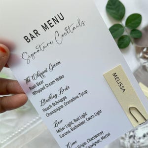 Semi-Transparent Vellum Menu | Arch Shaped Vellum Menus | Wedding Name Card | Printed Menu Cards