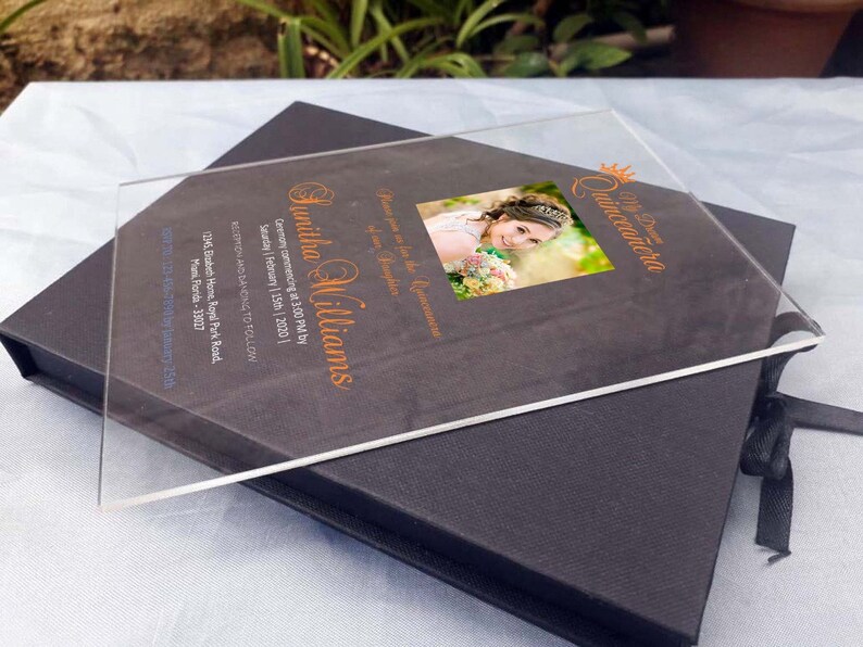 Acrylic Invites Quinceanera Custom Acrylic Wedding Etsy