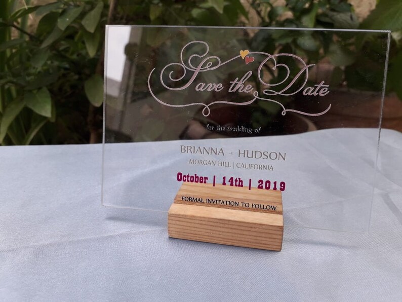 Acrylic Save the Date Clear Acrylic Save Date Acrylic Etsy