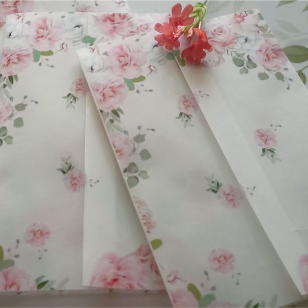 Floral Vellum Paper Etsy