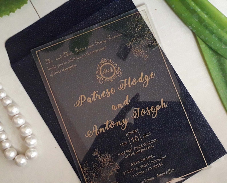 Clear Acrylic Invites Luxury Boxed Invitation Quinceanera Etsy