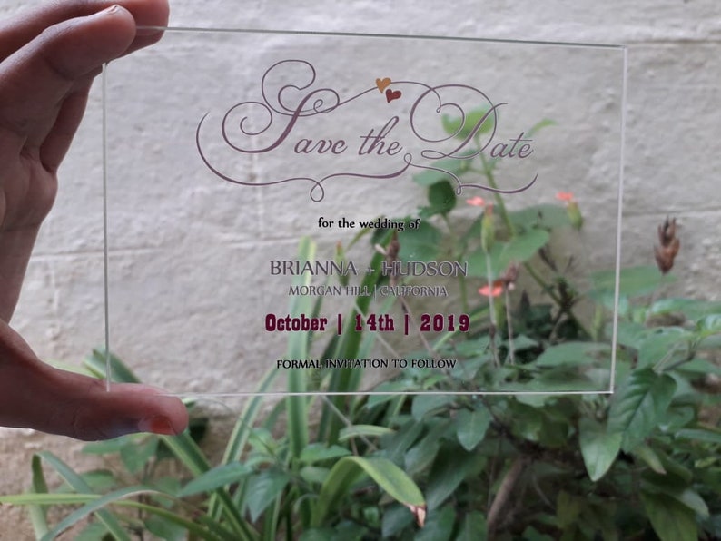 Acrylic Save the Date Clear Acrylic Save Date Acrylic Etsy
