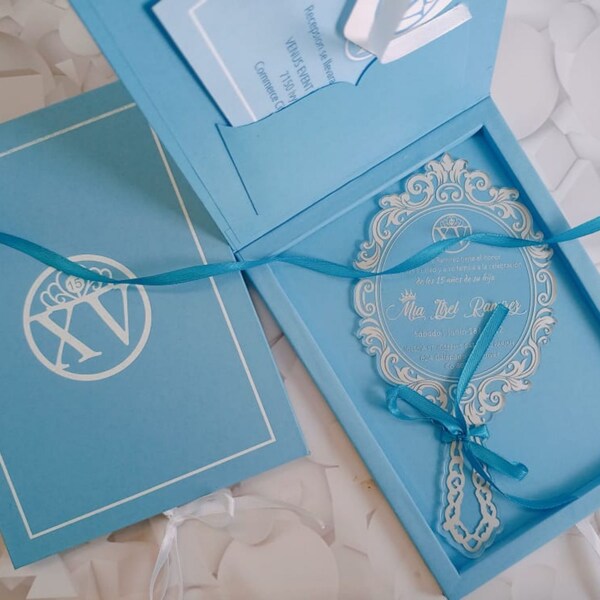Quinceañera Mirror Invitations Etsy