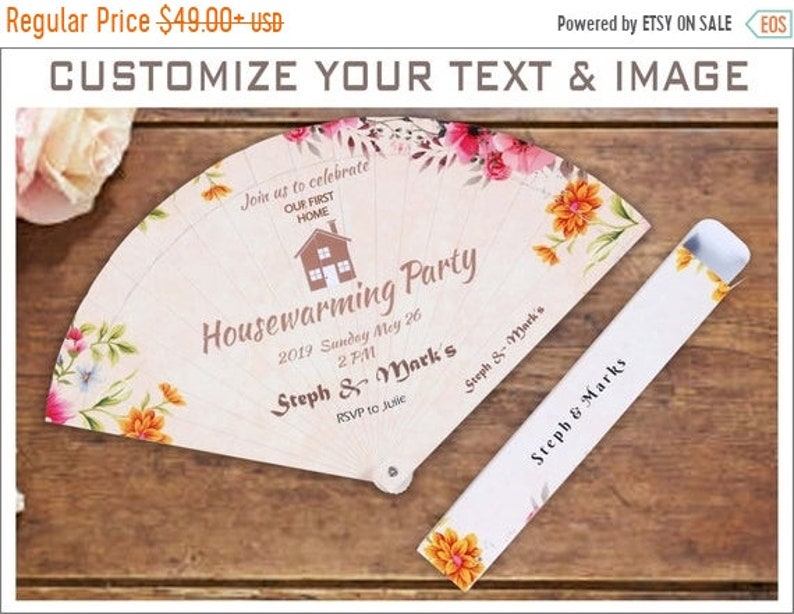 GRAB YOUR OFFER Housewarming Personalized Hamsa Hand Fan Invitation with Box Halloween Birthday Gift Party FavorRustic Mystical Scary