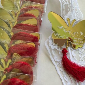 Gold Mirror Acrylic Butterfly Favor – Wedding & Birthday Souvenir