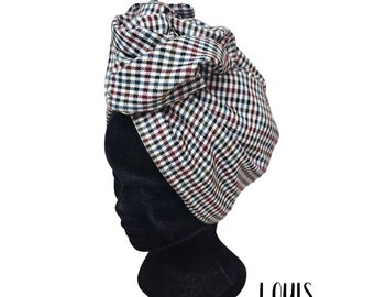 Maxi turbante, diadema modular de alambre tartán turbante mujer LOUIS