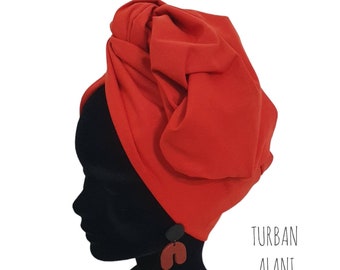 Maxi-Turban, modulares Draht-Stirnband, schlichter orangefarbener Ziegelstein-Turban für Damen ALANI