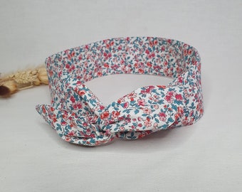 Rigid hair headband reversible wire headband with country flowers